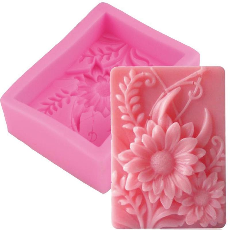 Soap Making Diy Kit - ثلاثية الأبعاد مربع زهرة الورد سيليكون